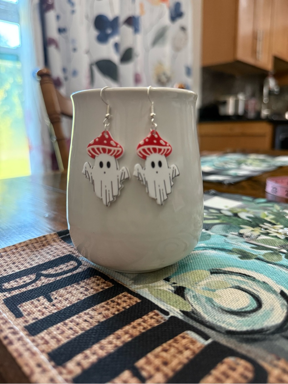 Ghost 👻 Mushroom 🍄 Dangle Earrings